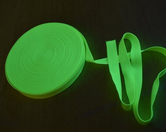 Yellow Blacklight Reactive Gloline Luminescent Braided Ribbon Decorative Fluorescent UV Glowing Party Supply