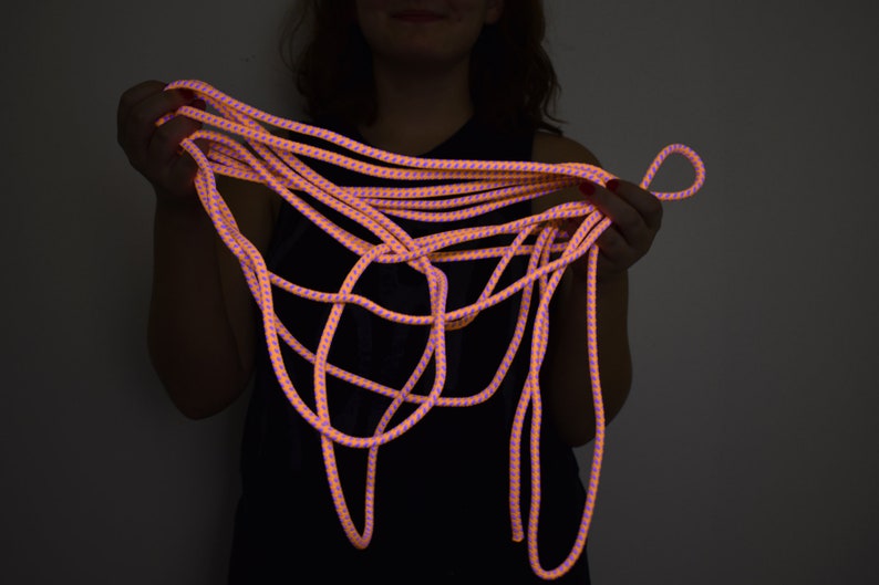 Florescence Rope Bicolor Light Orange Blue Gloline Blacklight Reactive Luminescent ...