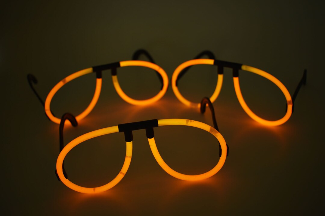 Orange Glow Stick Eyeglasses With Connectors Glow in the Dark - Etsy