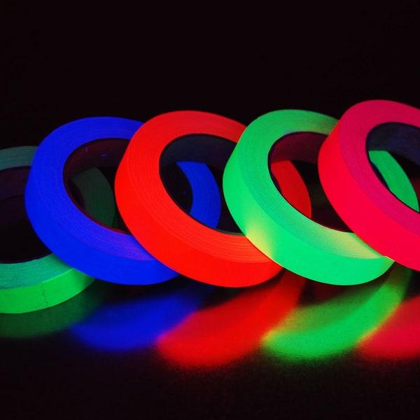 One Inch UV Blacklight Reactive Fluorescent Gaffer Tape for Glow Parties Hula Hoops Decor Crafts