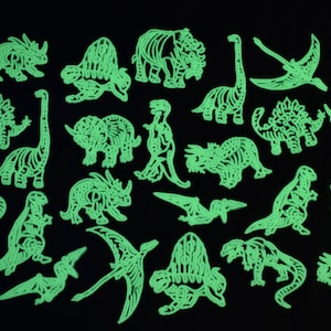 DirectGlow 24 Piece Glow in The Dark Dinosaurs Kids Luminous Wall Ceiling Decor