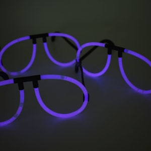 Purple Glow Stick Eyeglasses with Connectors Glow in The Dark Party Favors Neon Glow Party Eyewear