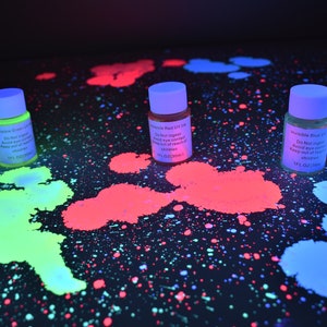 DirectGlow Invisible UV Blacklight Reactive Ink for Hand Stamping Secret Messages Escape Rooms Glow Party 1 FL OZ per color