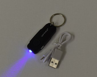 Opticz Micro USB Rechargeable Ultraviolet Blacklight Keychain with Charger