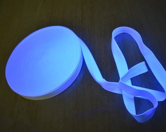 White Blacklight Reactive Gloline Luminescent Braided Ribbon Decorative Fluorescent UV Glowing Party Supply