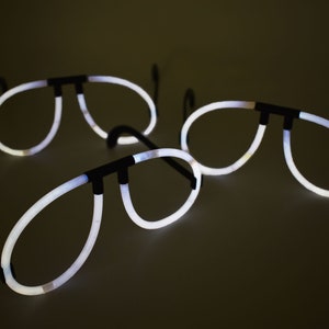 White Glow Stick Eyeglasses with Connectors Glow in The Dark Party Favors Neon Glow Party Eyewear
