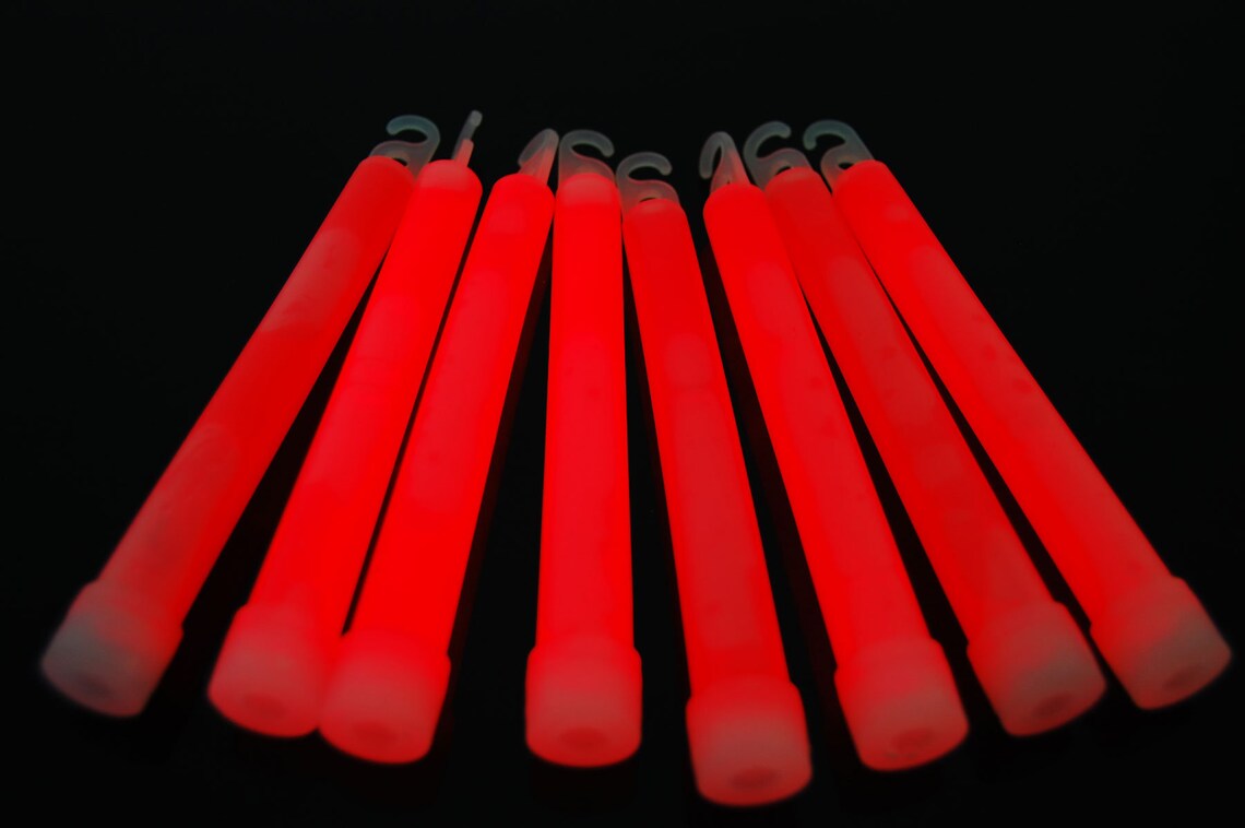 DirectGlow 6 inch Red Safety Glow Sticks with Lanyards Bright Etsy
