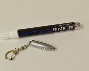 Opticz Blacklight Reactive Invisible Blue Ink All Purpose UV Marker with UV Light