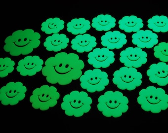 DirectGlow 24 Piece Glow in The Dark Smiley Face Flowers