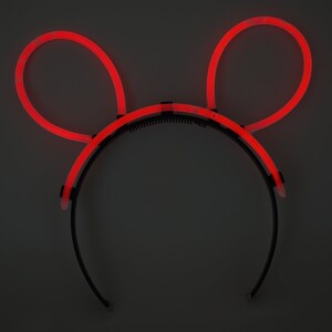 Red Glow Stick Bunny Ears with Connectors Glow in The Dark Party Favors Neon Glow Party Supply