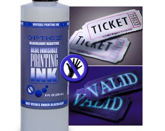 invisible ink.BASICPOT　BLUE Opticz 4 Ounce All Purpose Invisible Blue UV Blacklight