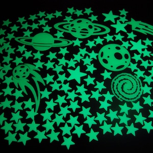 DirectGlow 150+ Glow in the Dark Stars Super Glowing Galaxy Set Wall Ceiling Decor