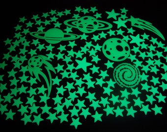 DirectGlow 150+ Glow in the Dark Stars Super Glowing Galaxy Set Wall Ceiling Decor