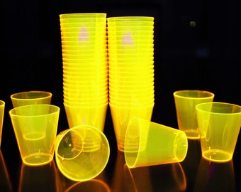 DirectGlow 2oz Neon Yellow UV Blacklight Reactive Glow Party Shot Glasses