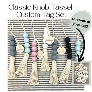 Pommeau de porte classique à pampille avec 1 étiquette suspendue personnalisée | Plaque de porte In Session | Panneau de porte Ne pas déranger | Plaque de porte personnalisée | Panneau personnalisé