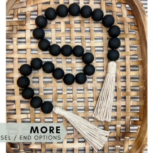 Black Wood Bead Garland Boho Bead Garland Farmhouse Beads - Etsy