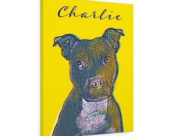 Pop Art Pet Portrait – Andy Warhol-Inspired Custom Dog Art from Your Photo – Canvas or Digital – Bright, Bold Gift for Pet Lovers