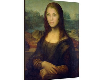 Custom Mona Lisa Portrait: Renaissance Parody Art on Canvas