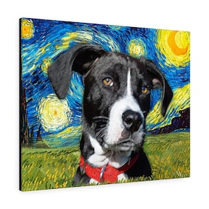 Personalized: YOUR Dog/Cat/Person - Van Gogh Portrait | Custom Canvas Gallery Wrap | Pet Portrait | Pet Art Custom Canvas | Pet Memorial