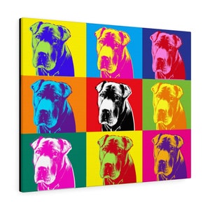 Pop Art Grid Portrait – Andy Warhol-Inspired Pet Art from Your Photo – Canvas or Digital – Custom Gift or Pet Memorial Wall Decor - Colorful