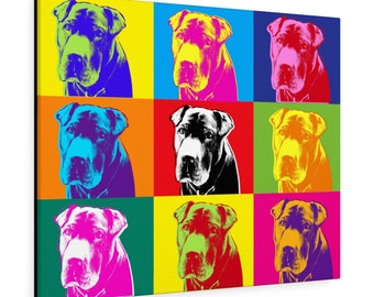 Pop Art Grid Portrait – Andy Warhol-Inspired Pet Art from Your Photo – Canvas or Digital – Custom Gift or Pet Memorial Wall Decor - Colorful