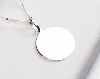 Disc Tag Layering Necklace by Silver Locker Jewellery - 925 Silver - Satellite Chain - Gift Boxed Jewellery - Minimalist - Statement