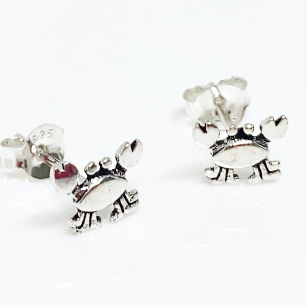 Cute Crab Stud Earrings In Sterling Silver - Animal Earrings - Silver Jewellery - Cute Earrings - Quirky Earrings