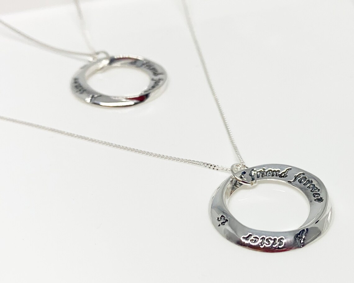 Sister Necklace Set of 2 Matching Necklaces Sister Gift Etsy UK
