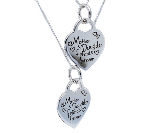 Mother Daughter Matching Heart Necklaces by Silver Locker Jewellery Sterling Silver Necklace Minimalist Jewellery Mum Gift Daughter Etsy Canada