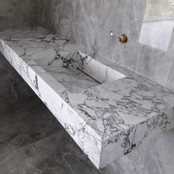 Luxury marble countertop with basin