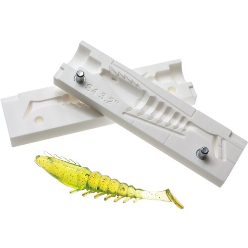 8 Inch Ribbon Tail Worm Bait Mold - Soft Plastic Lure Mold, USA Made By BRX
