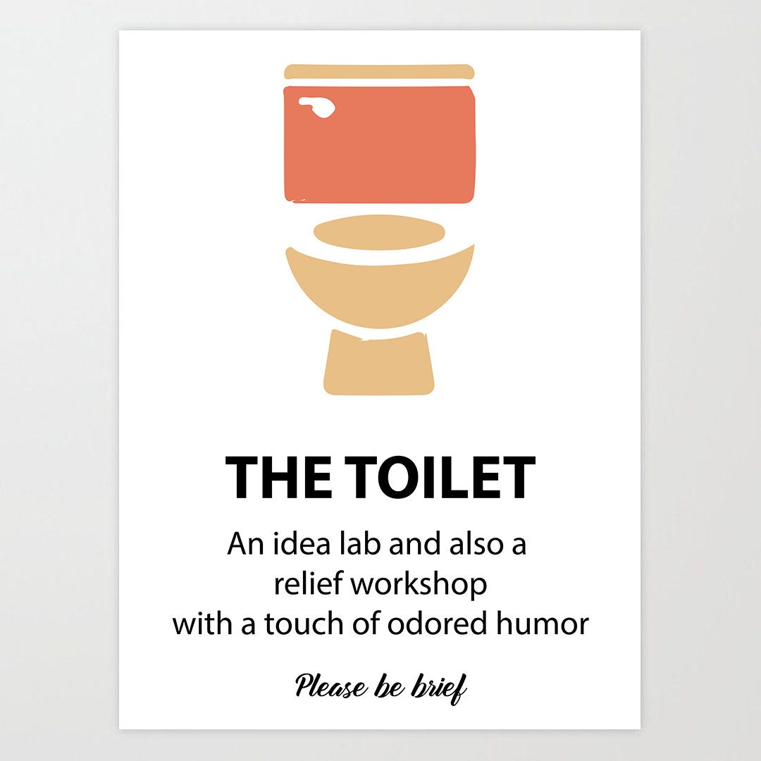 Bathroom Wall Decor Toilet Quotes Visitors Bathroom Be Etsy