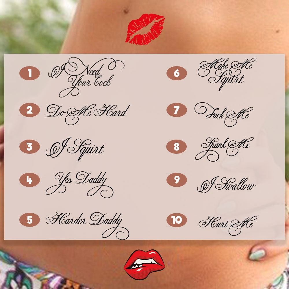 3x Kinky Adult Temporary Tattoos Tramp Stamps Fetish Sexy Etsy Uk 