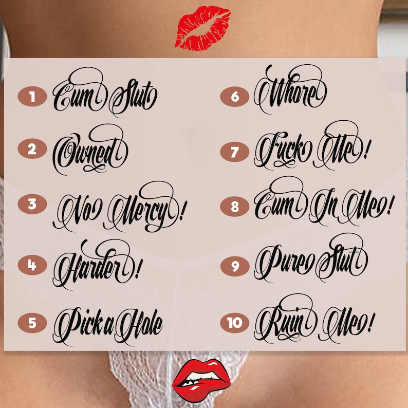 3x Kinky Adult Temporary Tattoos Tramp Stamps Ddlg Bdsm Etsy Uk 