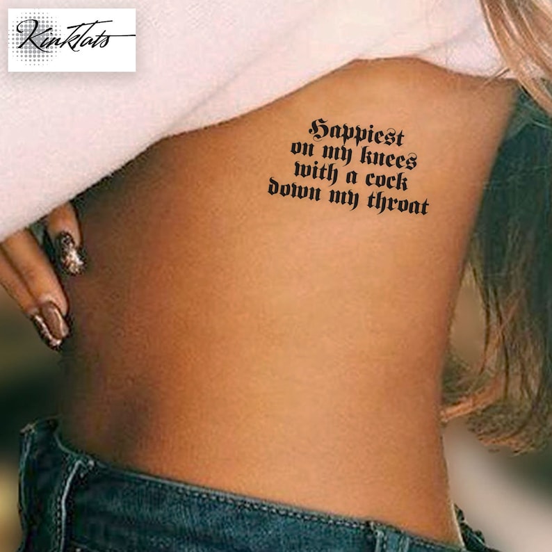 Adult Temporary Tattoos Set of 'On My Knees' Adult Temporary tattoos Tramp | Etsy