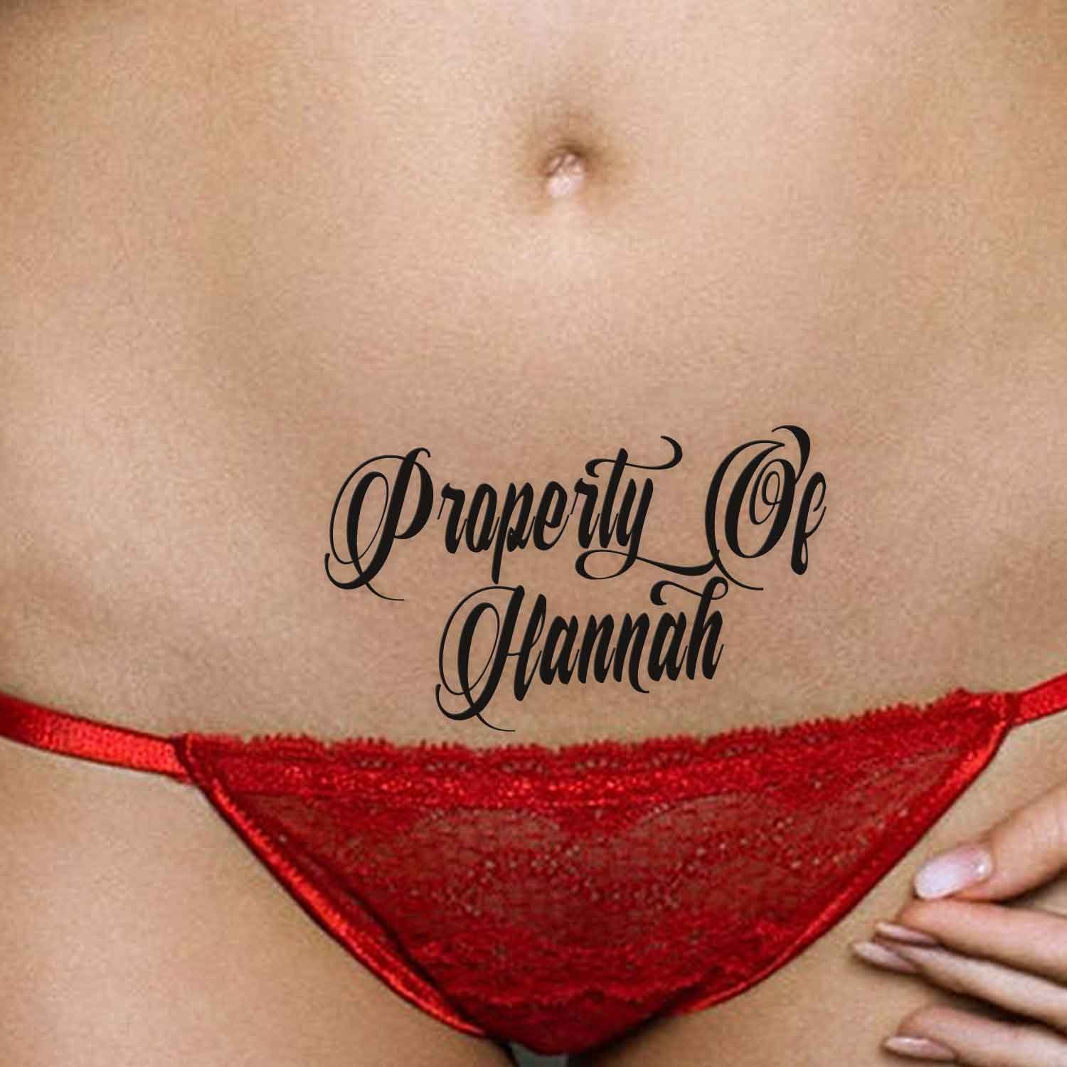 4x Personalised Adult Temporary Tattoos Tramp Stamps DDLG pic pic