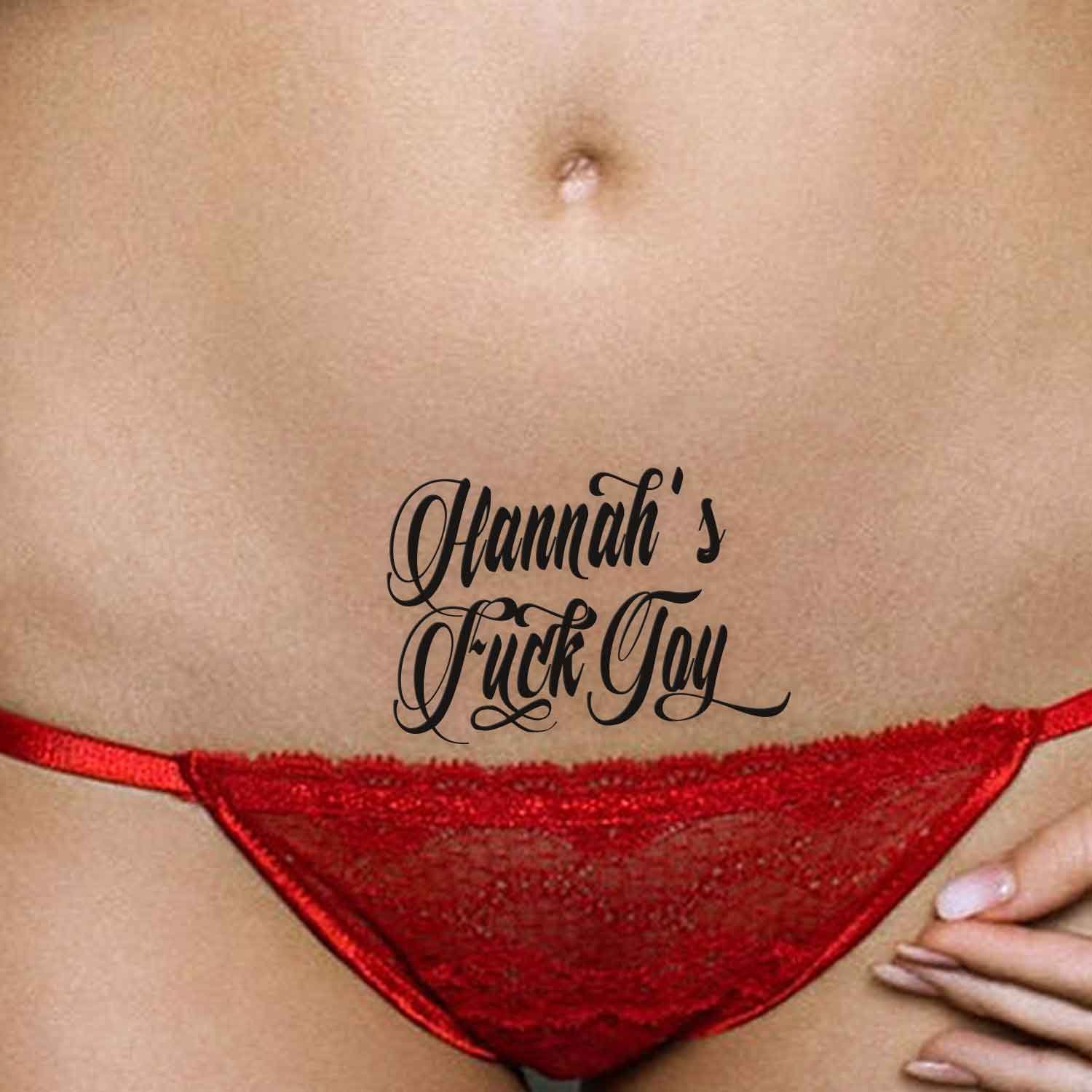 4x Personalised Adult Temporary Tattoos Tramp Stamps DDLG