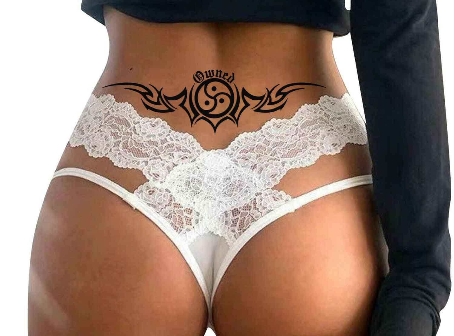 Set of BDSM Adult Temporary Tattoos Tramp Stamps DDLG Lewd photo picture
