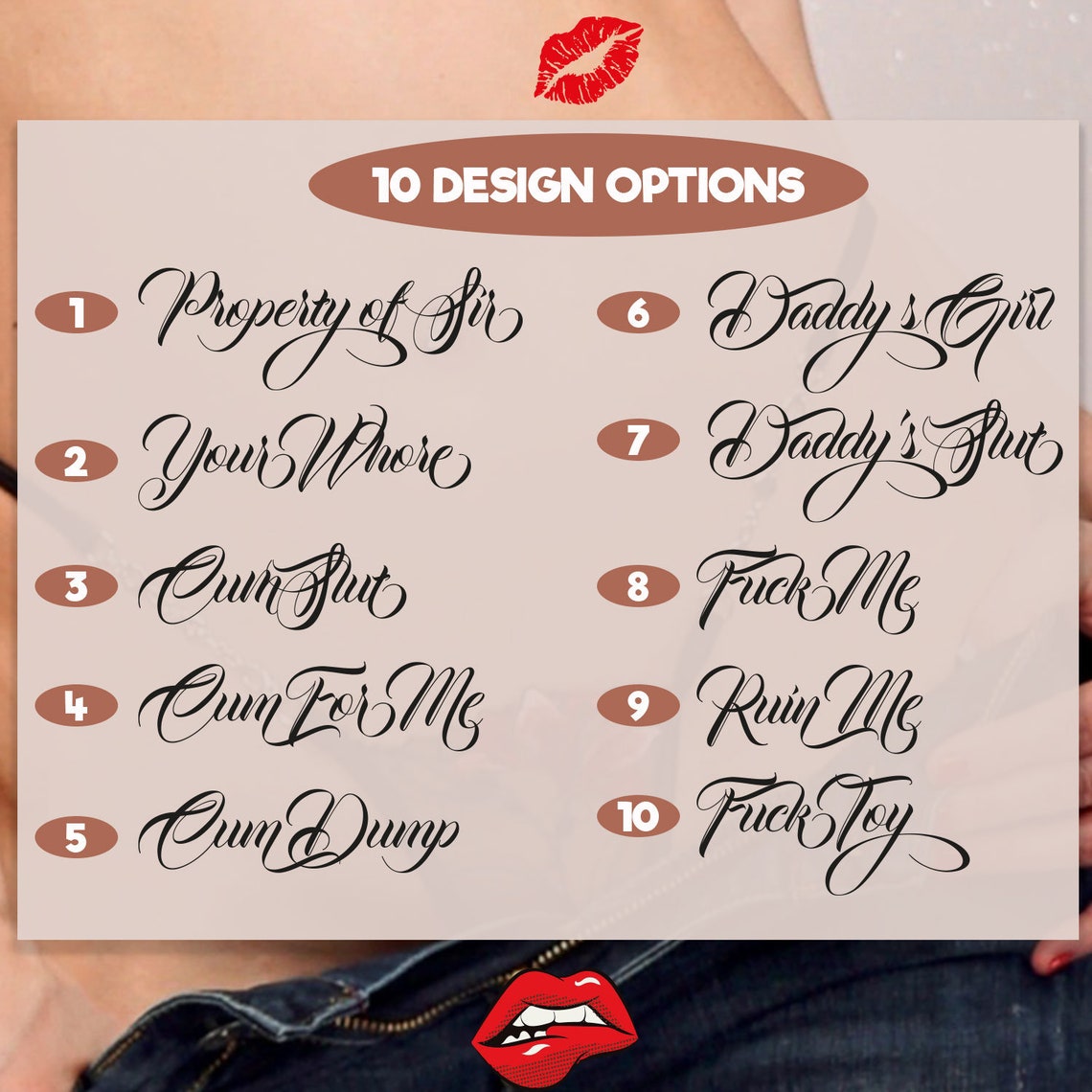 4x Highest Quality Sexy Adult Temporary Tattoos Tramp Stamps Etsy Uk 