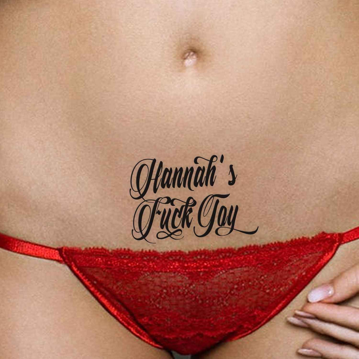 4x Personalised Adult Temporary Tattoos Tramp Stamps DDLG