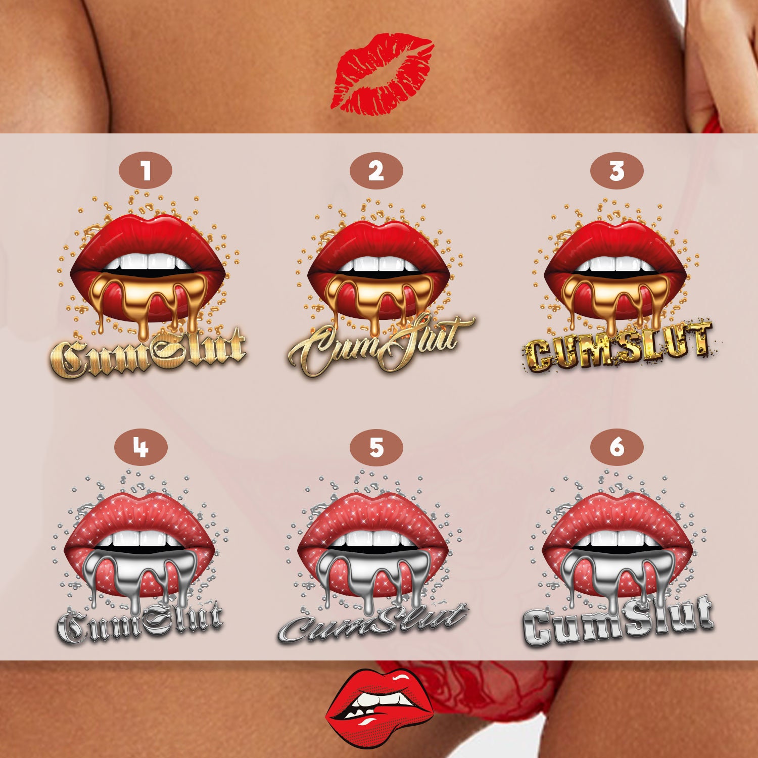 3x Goldsilver Kinky Adult Temporary Tattoos Tramp Stamps Etsy 