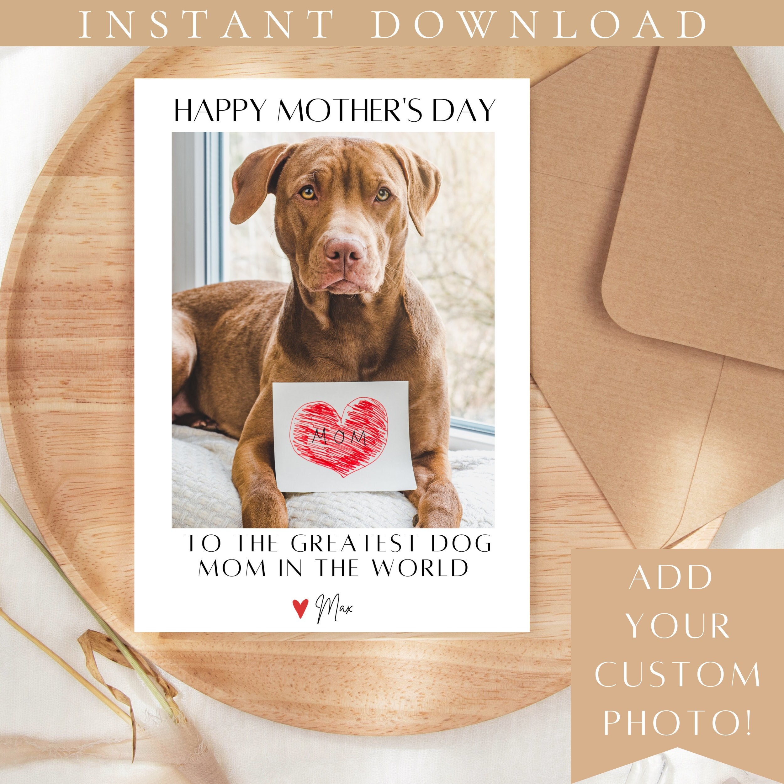 Happy Mothers Day Dog Mom, Mothers Day Card From Dog, Mothers Day Dog