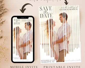 Save the Date Electronic, Wedding Save the Date Template Download, Save the Date with Photo, Wedding Postcard Save the Date, Save the Dates