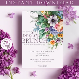 Easter Brunch Invitation Digital, Easter Scavenger Hunt Invitation, Easter Brunch Flyer, Easter Brunch Egg Hunt Invite, Easter Invitation