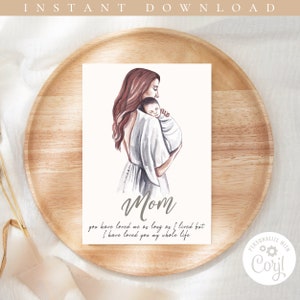 Poema para la tarjeta del día de la madre de la hija, tarjetas del día de la madre para imprimir, tarjeta del día de la madre personalizada, tarjeta del día de la madre, postal del día de la madre