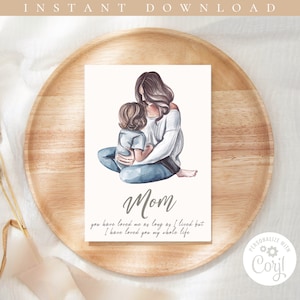 Tarjetas del día de las madres imprimibles, tarjeta del día de las madres, poema para la tarjeta del día de las madres de la hija, tarjeta personalizada del día de las madres, postal del día de las madres