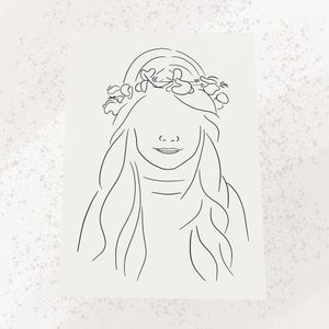 Custom Child Line Portrait, DIGITAL - Line Art, Personalize Line Drawing, Family Portrait, Minimalist Line Art, Child Outline