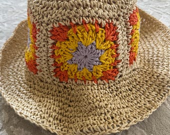 Crochet Bucket Hat, Panama Beach Hat, Fashion Hat, Crochet Floral Hat, Panama Style Hat, Summer Hat, Beach Vacation Hat