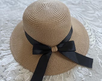 Straw Hat, Women's Hat, Boater Hat, Raffia Hat, Fashion Hat, Summer Hat, Beach Vacation Straw Hat, Crochet Hat, Panama Hat
