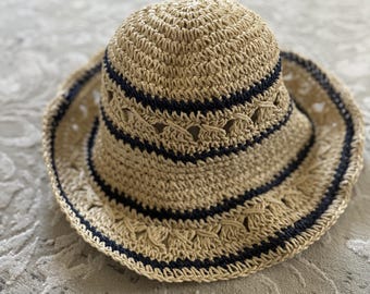 Crochet Bucket Hat, Panama Beach Hat, Fashion Hat, Crocheted Floral Hat, Panama Style Hat, Summer Hat, Beach Vacation Hat